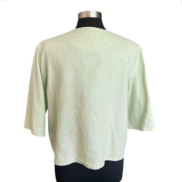 Portraits Northern Isles Pure Linen Embroidered Over Top Sz 10 Cottage Granny - Picture 4 of 11